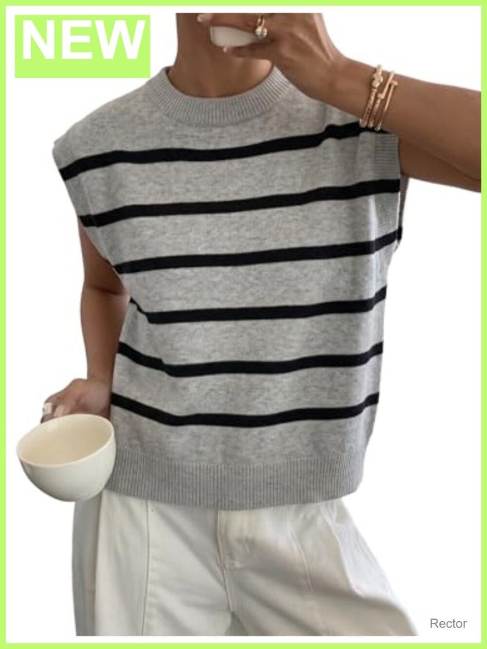 Womens Loose Cap Sleeve Mock Neck Knit Sweater Vest Sleeveless Pullover